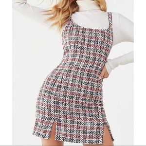 Forever 21 Tweed Mini Pinafore Dress